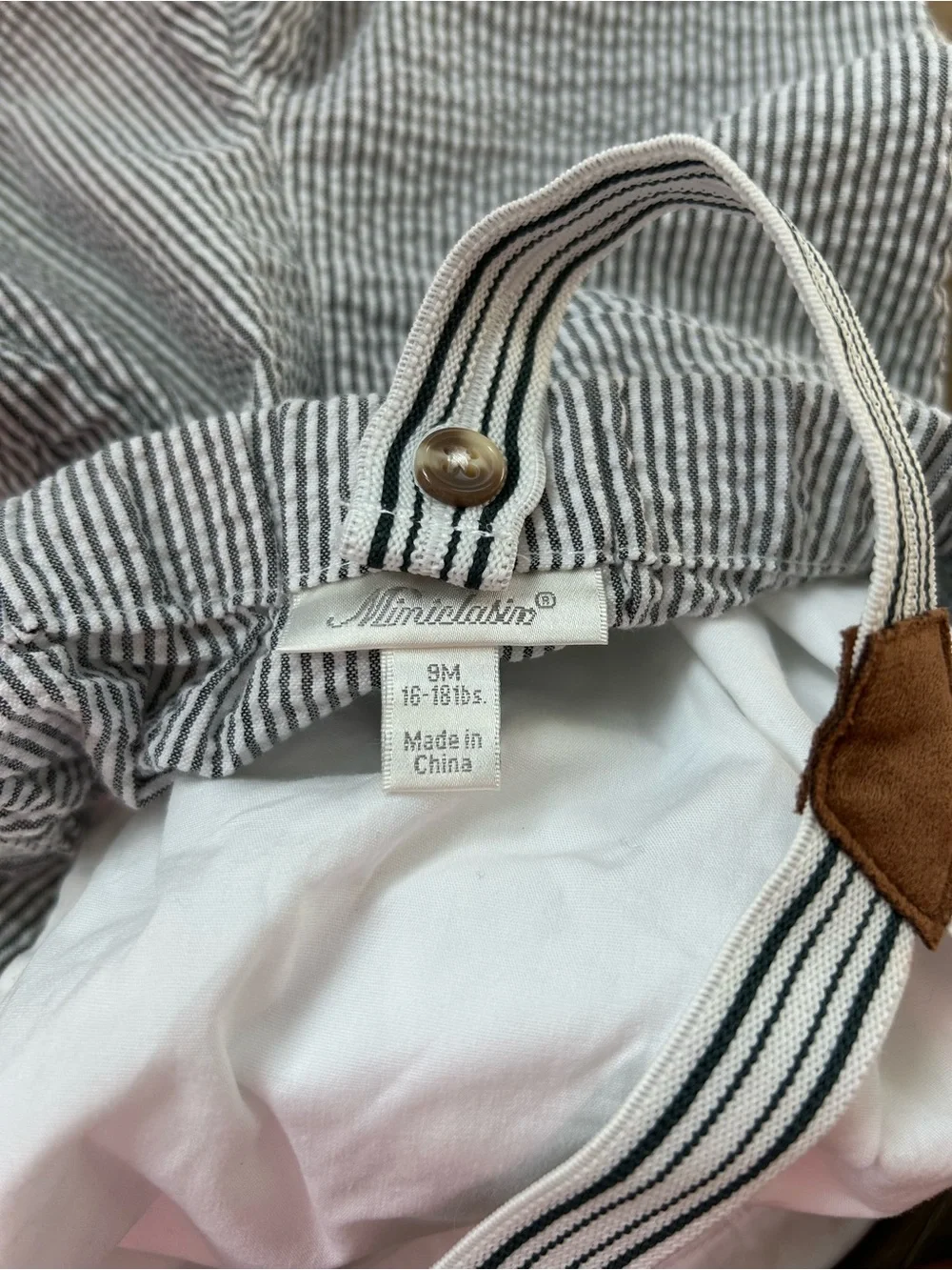Miniclasix Boys Formal Outfit White Button Down Shirt Seersucker Shorts NWT